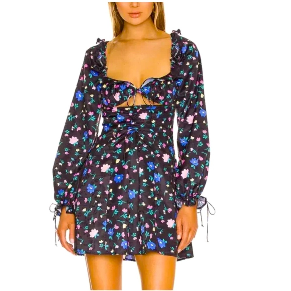 NWT For Love and Lemons Lexy Long Sleeve Mini Dress